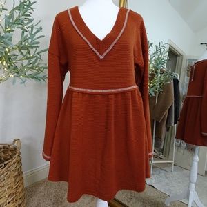 V NECK THERMAL PEPLUM